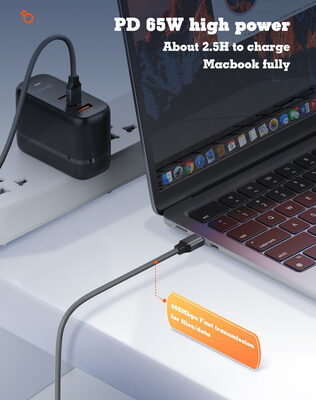 LDNIO καλώδιο USB-C σε USB-C LC441C, 65W PD, 1m, γκρι