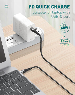LDNIO καλώδιο USB-C σε USB-C LC101, 65W PD, 1m, γκρι