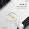 LDNIO καλώδιο USB-C σε USB-C LC121C, 65W PD, 1m, λευκό