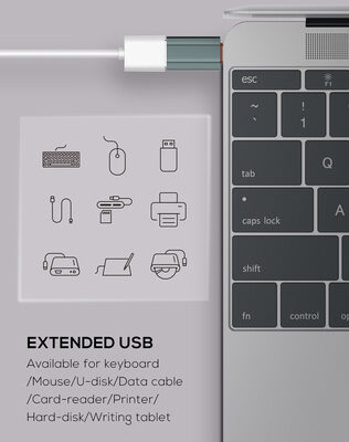 LDNIO αντάπτορας USB-C σε USB LC140, αρσενικό σε θηλυκό, γκρι