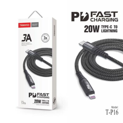 Tranyoo Καλώδιο δεδομένων Lightning-IOS 2m 3A 20W T-P16 - Fast charger lighting cable