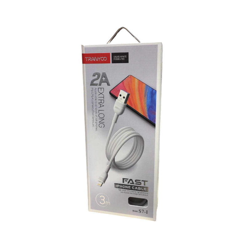 Tranyoo Καλώδιο δεδομένων lighting IOS 2A 3m S7-l - Fast charger lighting cable