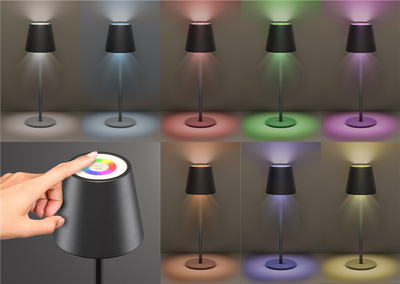 GOOBAY επιτραπέζιο φωτιστικό 72025, RGB, επαναφορτιζόμενο, μαύρο