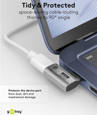 GOOBAY αντάπτορας USB-C 74441, γωνιακός 90°, USB4, 240W, 40Gbps, 8K, γκρι