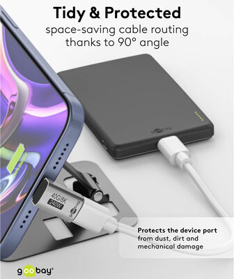 GOOBAY αντάπτορας USB-C 74442, γωνιακός 90°, USB4, 240W, 40Gbps, 8K, γκρι