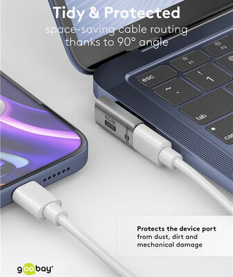 GOOBAY αντάπτορας USB-C 74443, γωνιακός 90°, USB4, 240W, 40Gbps, 8K, γκρι