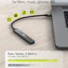 GOOBAY USB hub 74460, 5x θυρών, USB 3.2, 5Gbps, 100W, USB-C σύνδεση, γκρι