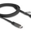 DELOCK καλώδιο USB-C 80751, 60W, flat, γωνιακό, 480 Mbps, 1m, μαύρο