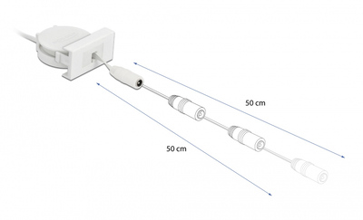 DELOCK module καλώδιο τροφοδοσίας Easy 45 81376, ανασυρόμενο 50cm, λευκό