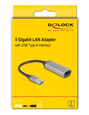 DELOCK αντάπτορας δικτύου 81571, USB, 5Gbps Ethernet, ασημί