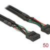DELOCK καλώδιο USB 2.0 10-pin 2.54mm 82437, 480 Mbps, 50cm