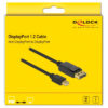 DELOCK καλώδιο mini DisplayPort σε DisplayPort 82438, 4K/60Hz, 2m, μαύρο