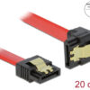 DELOCK καλώδιο SATA 83977, γωνιακό, 6Gb/s, 20cm, κόκκινο