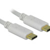 DELOCK καλώδιο USB-C 85357, 100W PD, 5A, 15cm, E-Marker, λευκό
