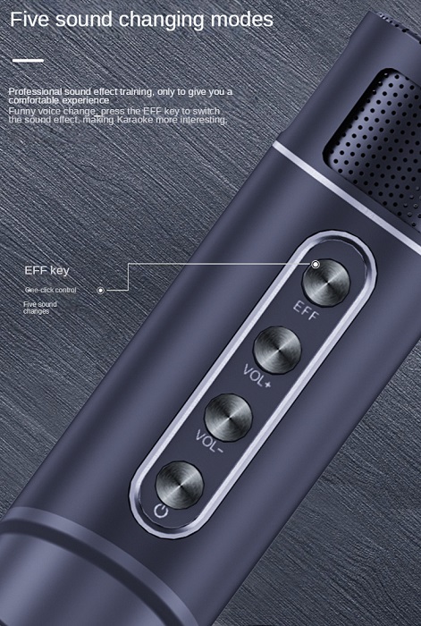 Ασύρματο ηχείο Bluetooth με 2 μικρόφωνα Karaoke - YS215 - 887271 - Grey