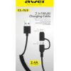 Καλώδιο φόρτισης & data 2in1 σπιράλ - Micro USB & Lightning - CL-53 - 1m - AWEI - 888209