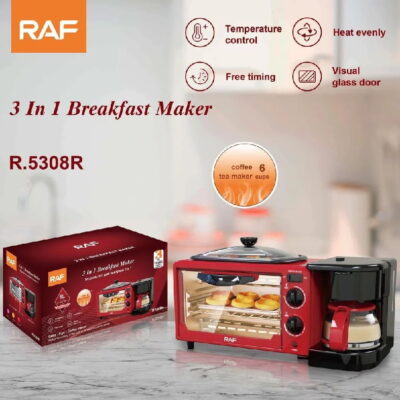 RAF 3 σε Ηλεκτρικός φούρνος με καφετιέρα R.5308R - 3 in 1 Breakfast Maker