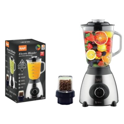 RAF Μπλέντερ με Γυάλινη Κανάτα 1.5lt 1000W Inox R.295 - Electric Blender