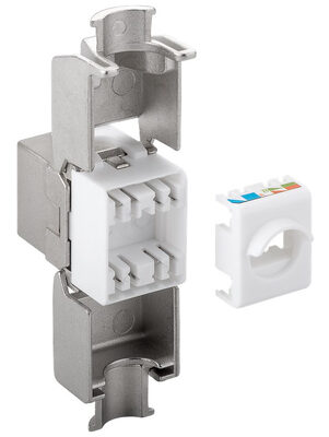 GOOBAY Keystone module RJ45 CAT 6A 90864, STP, 500 MHz, slim-line, ασημί