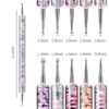 Σετ πινέλα & εργαλεία μανικιούρ Nail Art διπλής όψης - B261 - 5pcs - 910495