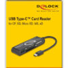 DELOCK card reader 91739 για micro SD/SD/CF/MS/xD, USB-C, μαύρο