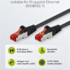 GOOBAY καλώδιο δικτύου 92459, CAT 6 S/FTP, copper, 250MHz, 0.15m, μαύρο
