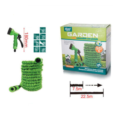 KMT Tools Επεκτεινόμενο Λάστιχο Ποτίσματος 7.5-22.5 Μέτρα Με Πιστόλι - Expandable Watering Hose With Gun