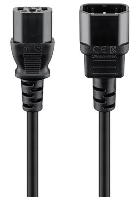 GOOBAY καλώδιο προέκτασης τροφοδοσίας 95124, 0.75mm², 0.5m, μαύρο