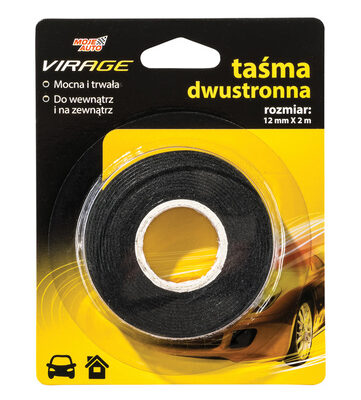 MOJE AUTO κολλητική ταινία διπλής όψεως 96-023, 12mm, 2m, μαύρη