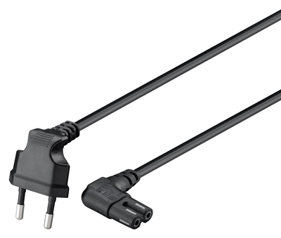 GOOBAY καλώδιο τροφοδοσίας Euro 97355, γωνιακό, 2x0.75 mm², 5m, μαύρο