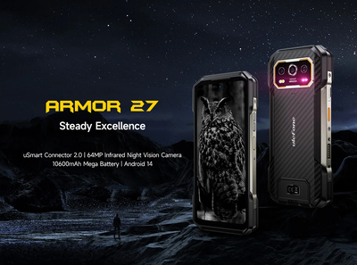 ULEFONE smartphone Armor 27, 6.78", 12/256GB, 10600mAh, IP68/IP69K, μαύρο