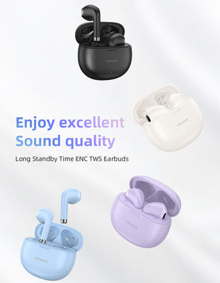 USAMS earphones με θήκη φόρτισης US-YO17, True Wireless, Φ13mm, μωβ