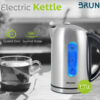 BRUNO Ηλεκτρικός βραστήρας BRN-0028, 2200W, 1.7lt, βάση 360°, LED
