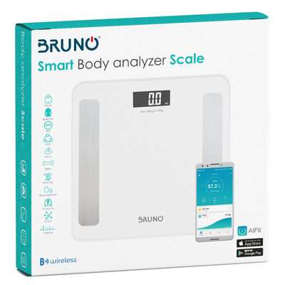 BRUNO Smart ψηφιακή ζυγαριά με λιπομετρητή BRN-0058, έως 180kg, λευκή