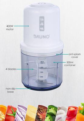BRUNO πολυκόπτης BRN-0066, 500ml, 400W, 4 λεπίδες, λευκό