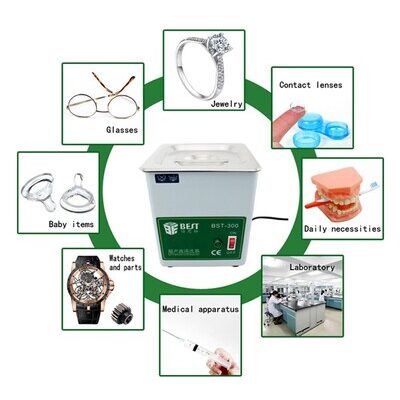 BEST Ultrasonic Cleaner BST-300, Stainless Steel, 50W