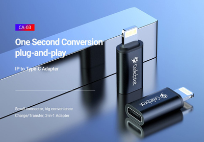 CELEBRAT αντάπτορας Lightning σε USB-C CA-03, 2A, 480Mbps, μαύρος