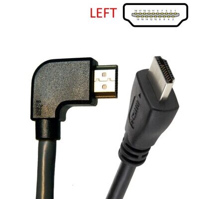 POWERTECH καλώδιο HDMI CAB-H017, γωνιακό, 90° left, 1.5m, μαύρο
