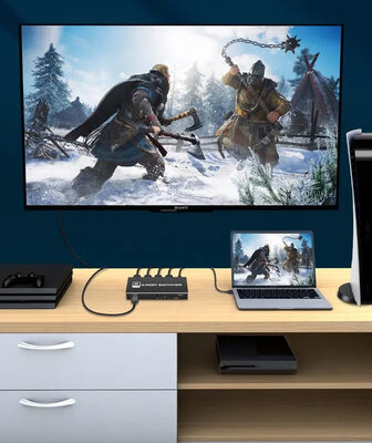 HDMI switch CAB-H149 με τηλεχειριστήριο, 4 σε 1, 8K/60Hz, μαύρο