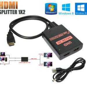 POWERTECH HDMI splitter CAB-H156, 2 σε 1, 4K/60Hz, HDR/HDCP, 50cm, μαύρο