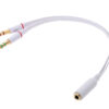 POWERTECH καλώδιο 2x 3.5mm σε 3.5mm θηλυκό CAB-J048, 0.2m, λευκό
