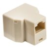 POWERTECH Αντάπτορας RJ45 (F) σε 2x RJ45 (F) CAB-N128, λευκό