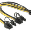 POWERTECH καλώδιο PCIe 6pin σε 2x 8pin CAB-W044, 30cm