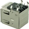 USB 2.0 Connector Double, up, Silver/Black