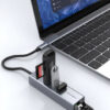 CABLETIME USB-C hub CT-CMLU3, RJ45 & 3x USB θύρες, 5Gbps, 1000Mbps, γκρι