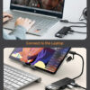 CABLETIME USB hub CT-HUBT3-PB, 4x θυρών, 5Gbps, USB/USB-C σύνδεση, μαύρο
