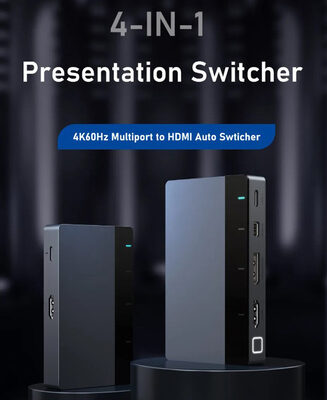 CABLETIME multi-port switch CT-PS41-GB1 σε HDMI, 4 σε 1, 4K/60Hz, γκρι