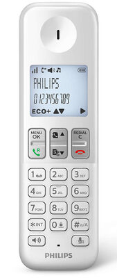PHILIPS ασύρματο τηλέφωνο D2501S-34, με ελληνικό μενού, λευκό-μπλε