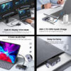 ORICO docking station DM-5P, 5 θυρών, USB-C σύνδεση, 100W PD, 4K, μαύρο