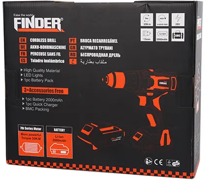 Δραπανοκατσάβιδο μπαταρίας Li-ion - 20V - Finder - 197352